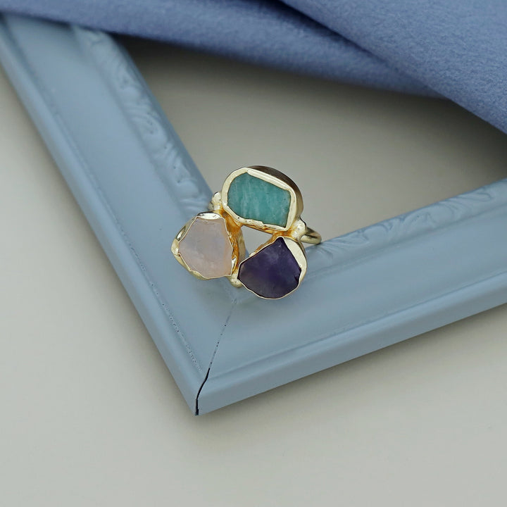 3 Raw Stone Ring