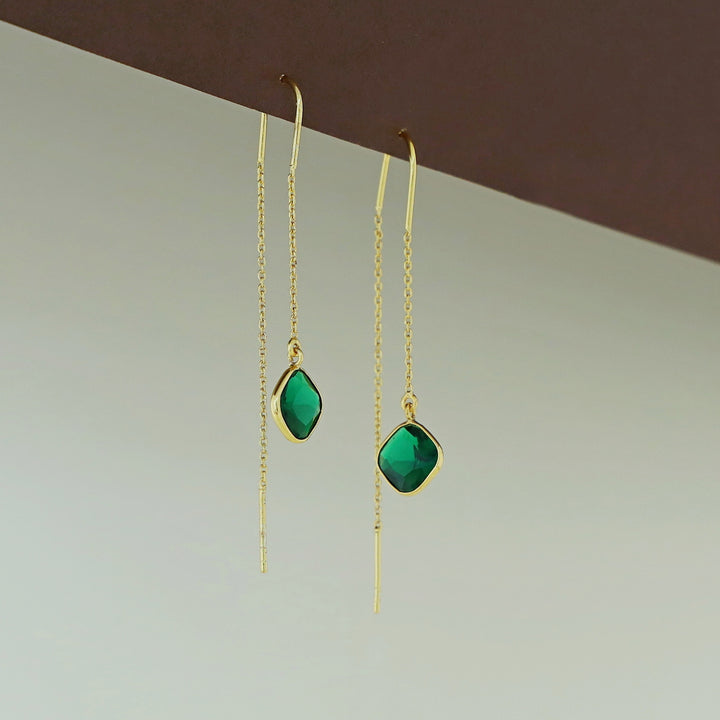Camille Glossy Diamond Needle And Thread Earring