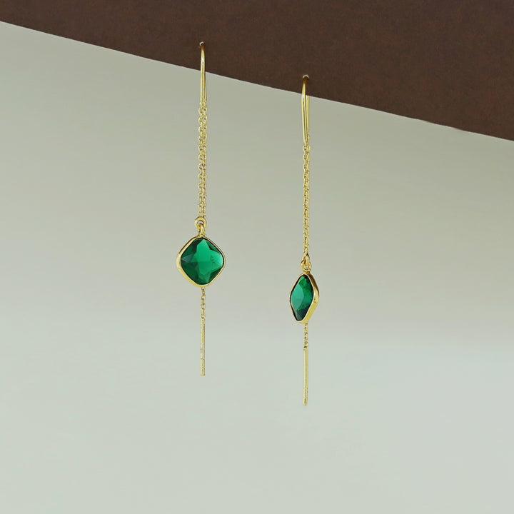 Camille Glossy Diamond Needle And Thread Earring