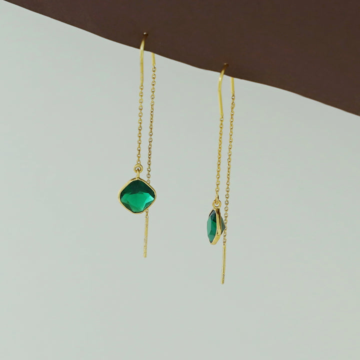 Camille Glossy Diamond Needle And Thread Earring
