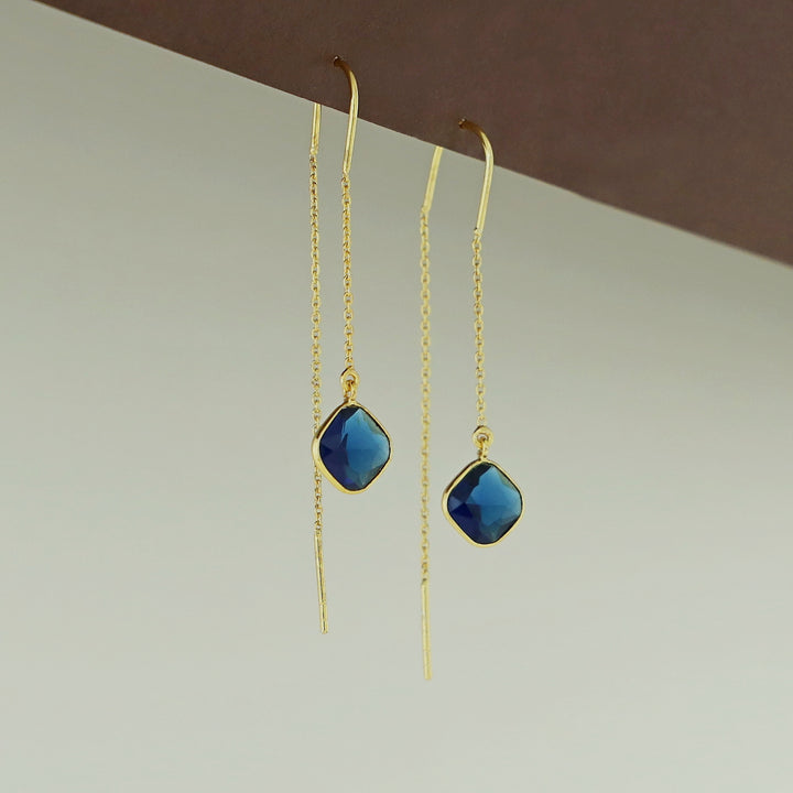 Camille Glossy Diamond Needle And Thread Earring