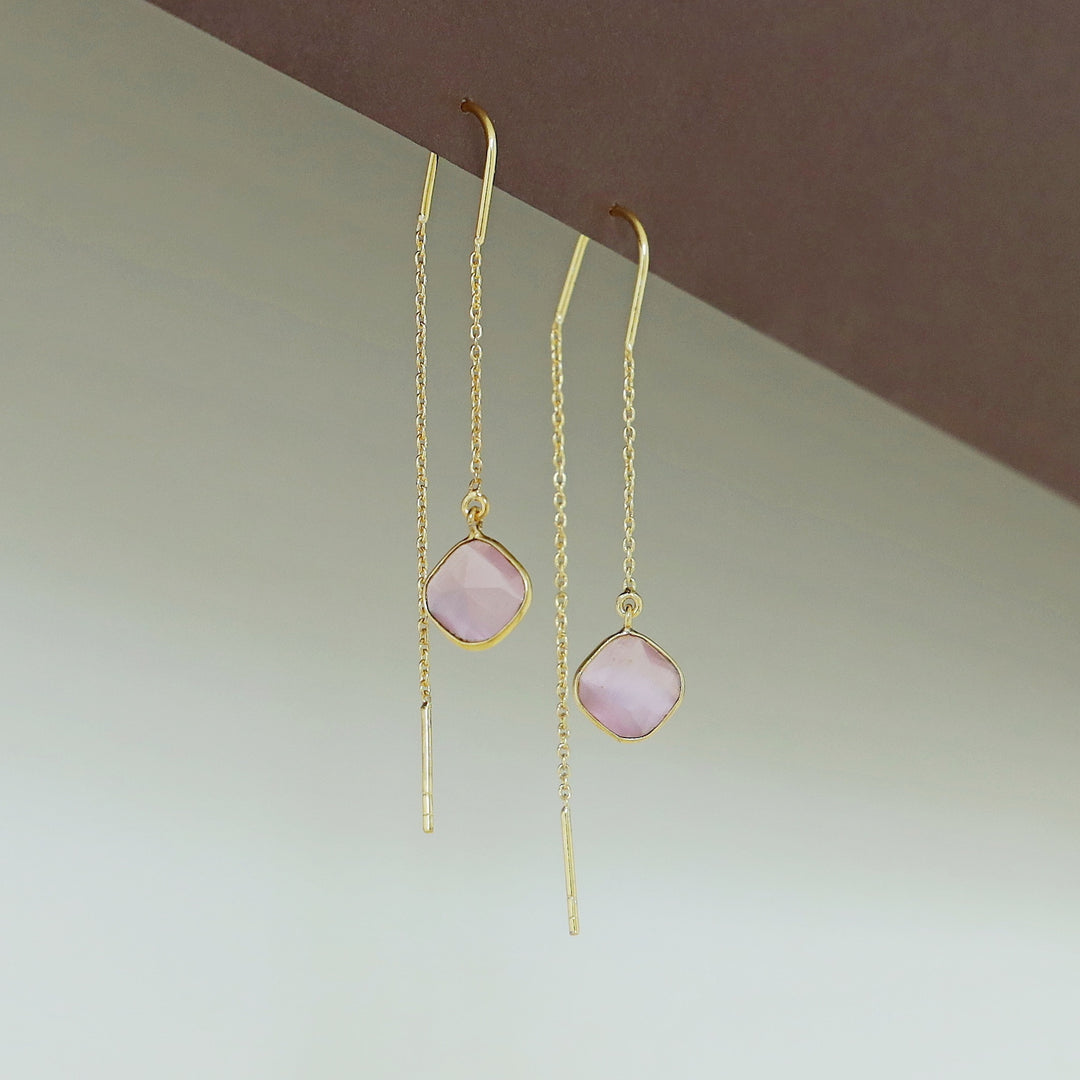 Camille Glossy Diamond Needle And Thread Earring