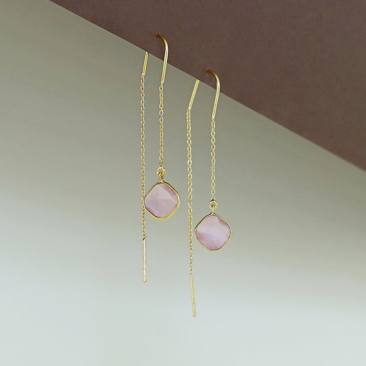 Camille Glossy Diamond Needle And Thread Earring