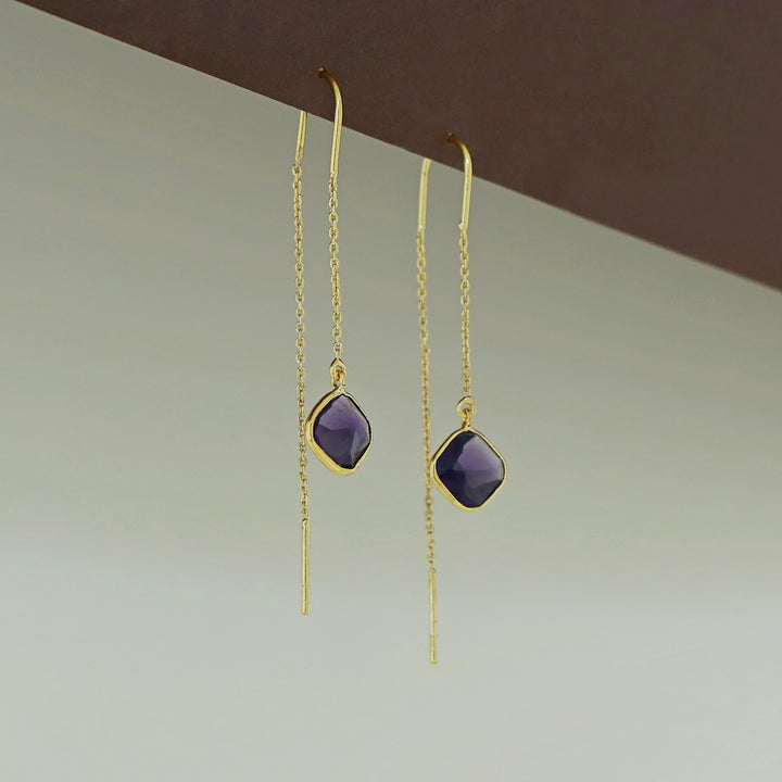 Camille Glossy Diamond Needle And Thread Earring