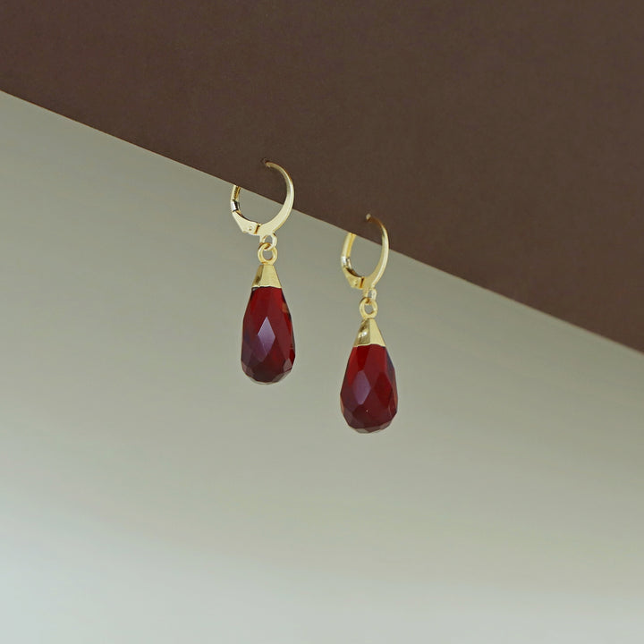 Linsa Golden Glossy Bud Hoop Earring