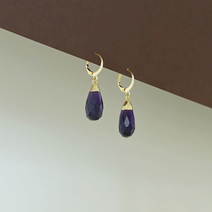 Linsa Golden Glossy Bud Hoop Earring