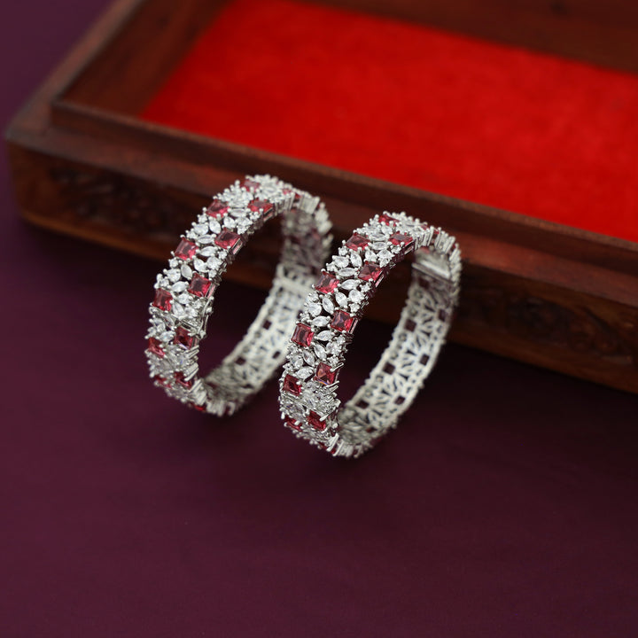 Premium Amone Mini Square AD Stone Bangle ( Set Of 2 )