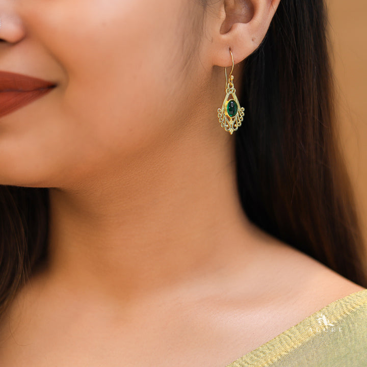Uthra Golden Glossy Stone Drop