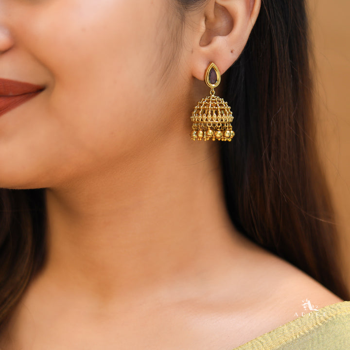 Eshani Golden Ball Jhumka