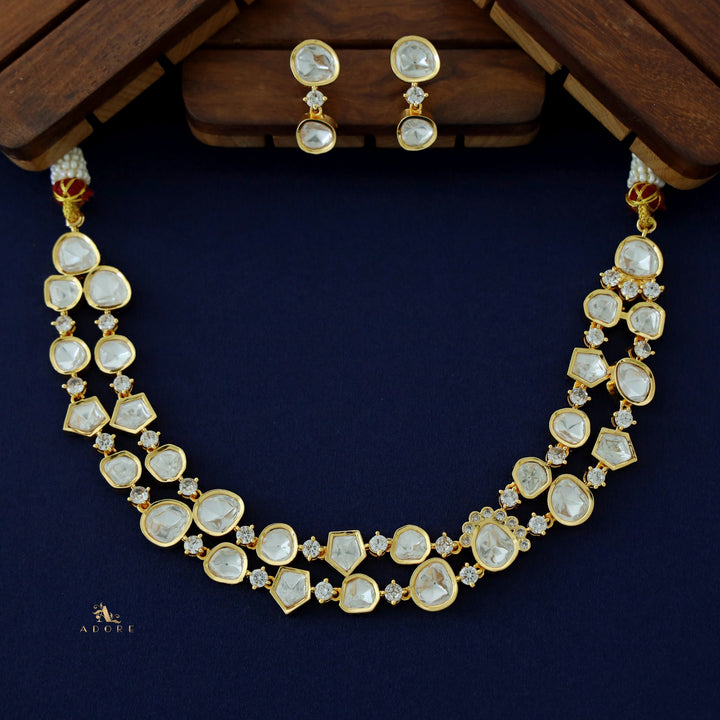 Meera Devika Premium Kundan Neckpiece with Earring
