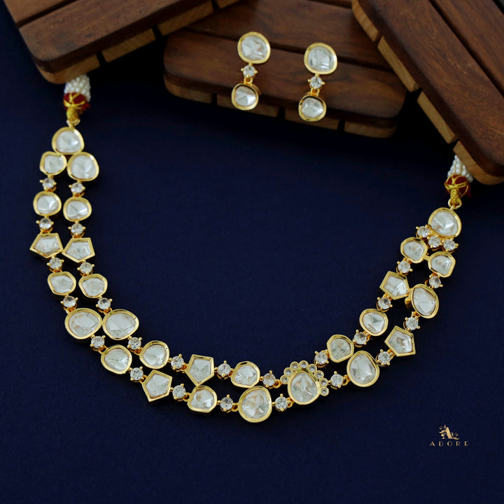 Meera Devika Premium Kundan Neckpiece with Earring
