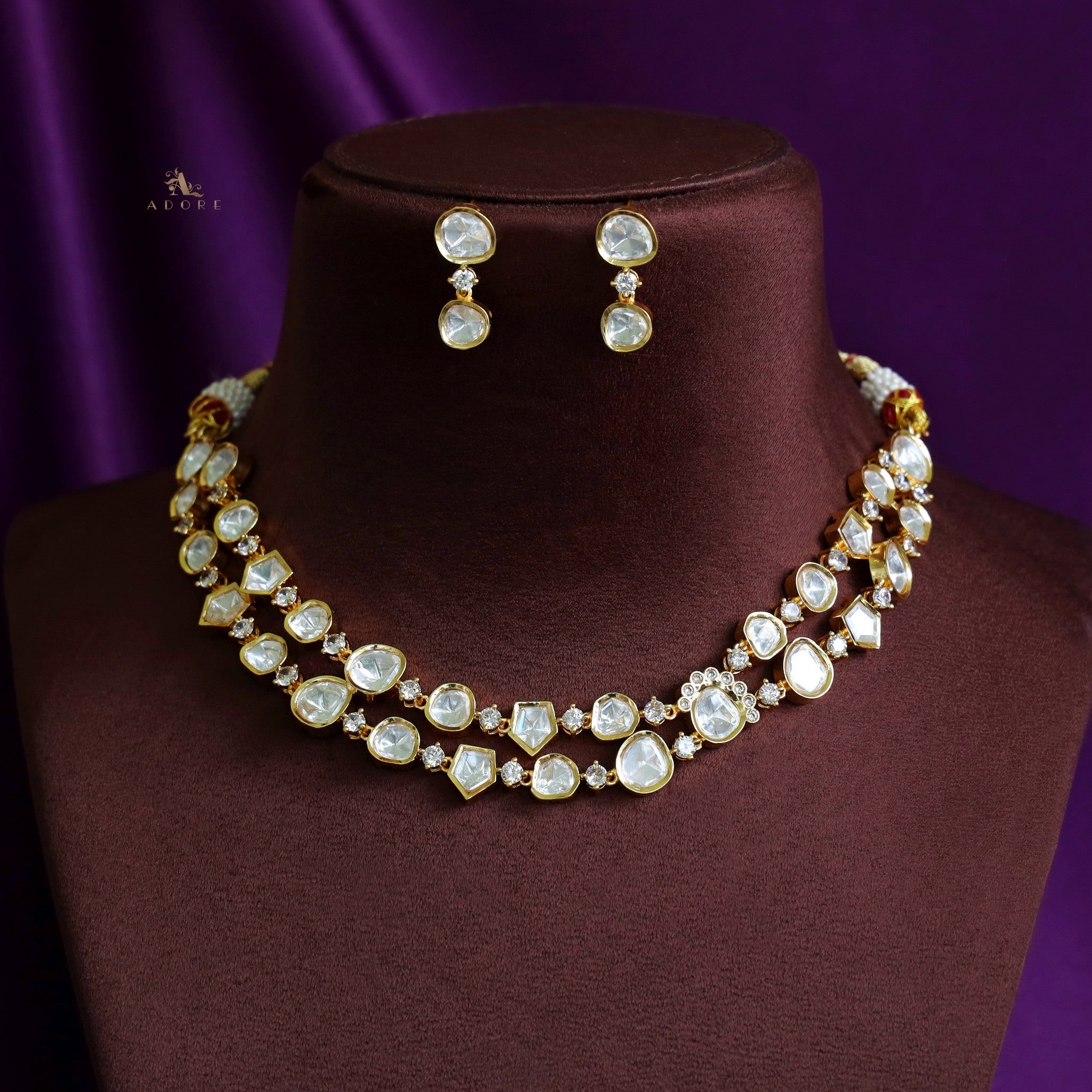 Meera Devika Premium Kundan Neckpiece with Earring Adore By Priyanka