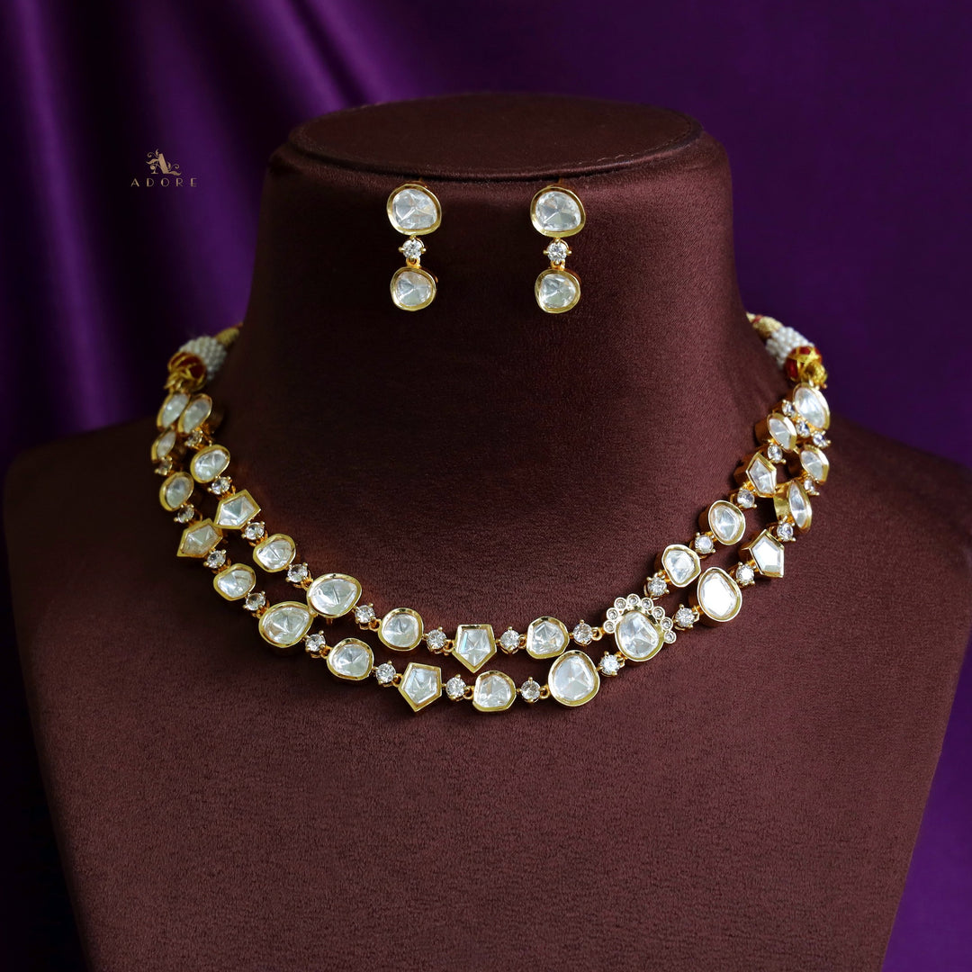 Meera Devika Premium Kundan Neckpiece with Earring