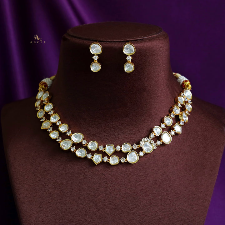 Meera Devika Premium Kundan Neckpiece with Earring