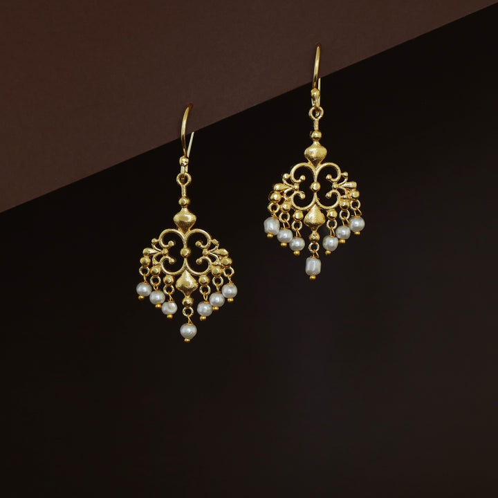 Miyona Golden Filigree Pearl Drop