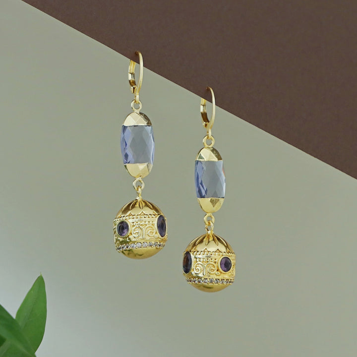 Kesiya Golden Ball Glossy Hoop