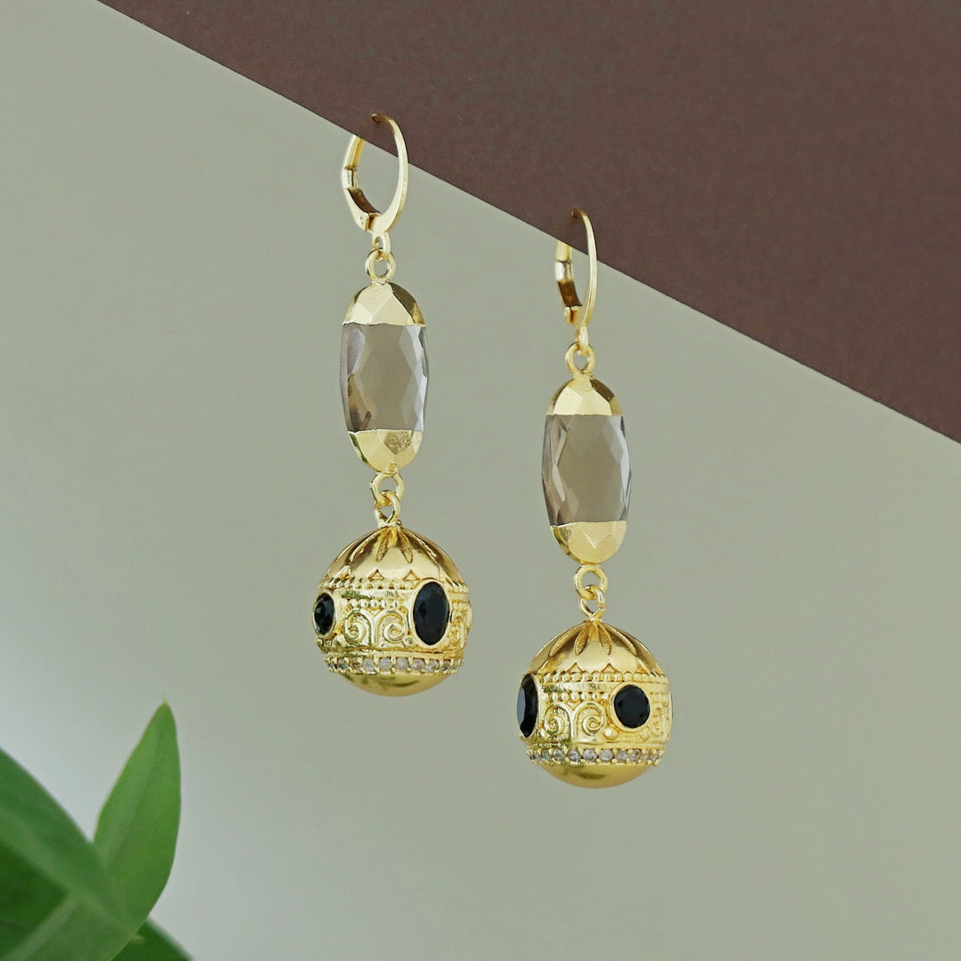 Kesiya Golden Ball Glossy Hoop
