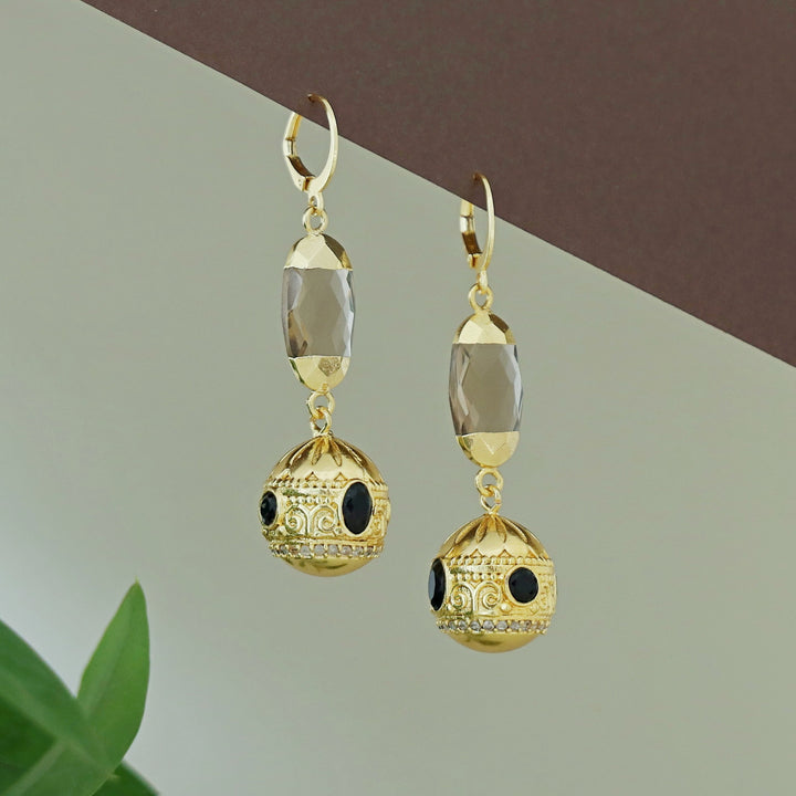 Kesiya Golden Ball Glossy Hoop