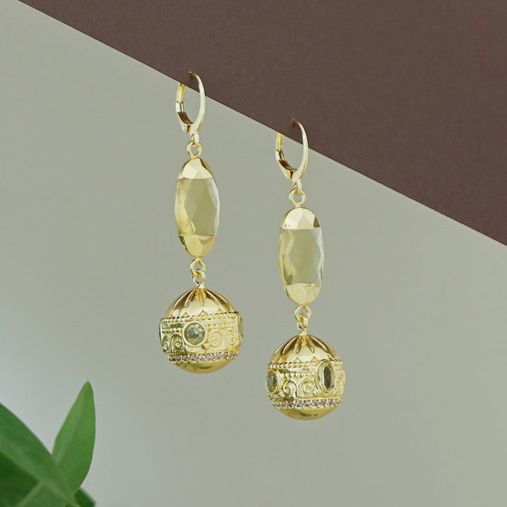 Kesiya Golden Ball Glossy Hoop