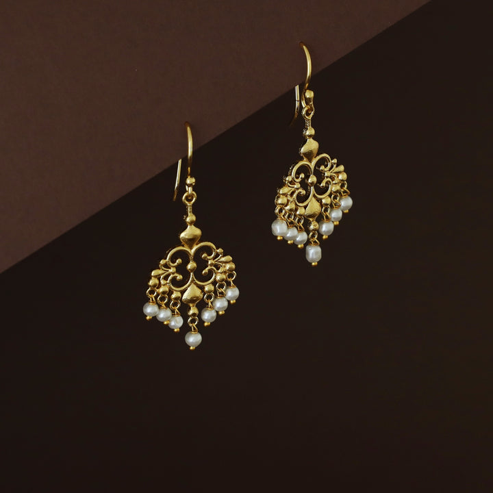 Miyona Golden Filigree Pearl Drop