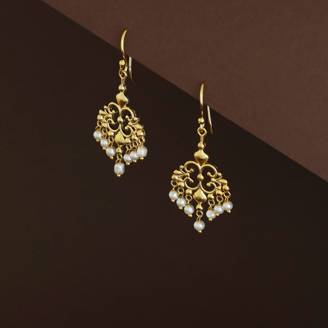 Miyona Golden Filigree Pearl Drop