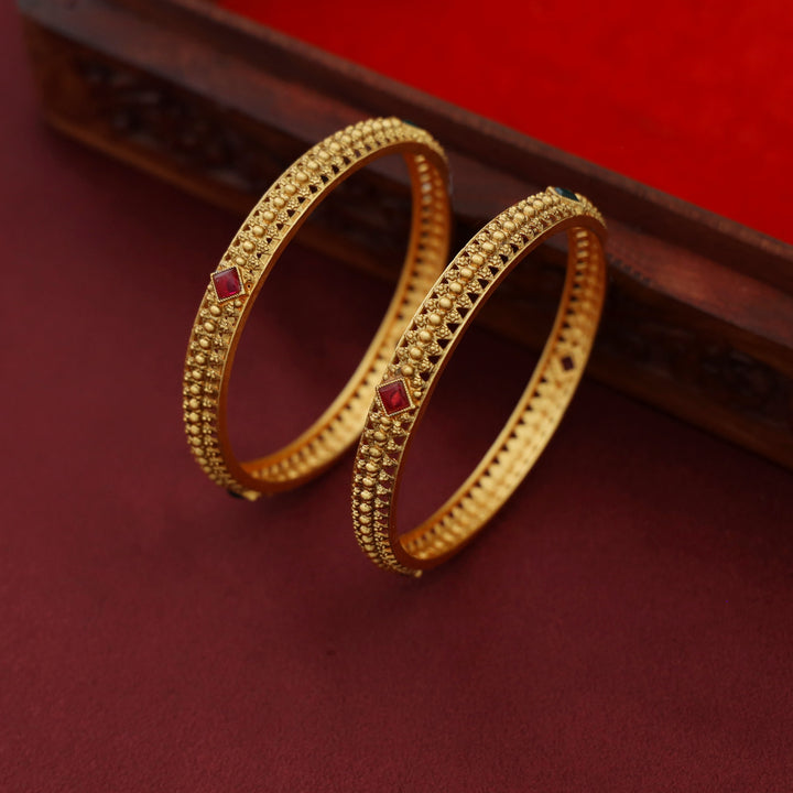 Kanchana Diamond Kemp Stone Bangle (Set Of 2)