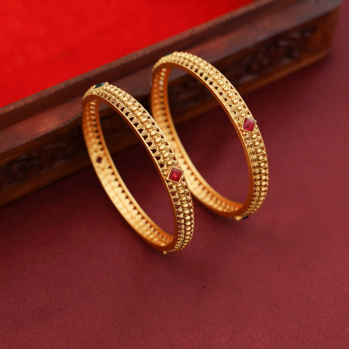 Kanchana Diamond Kemp Stone Bangle (Set Of 2)