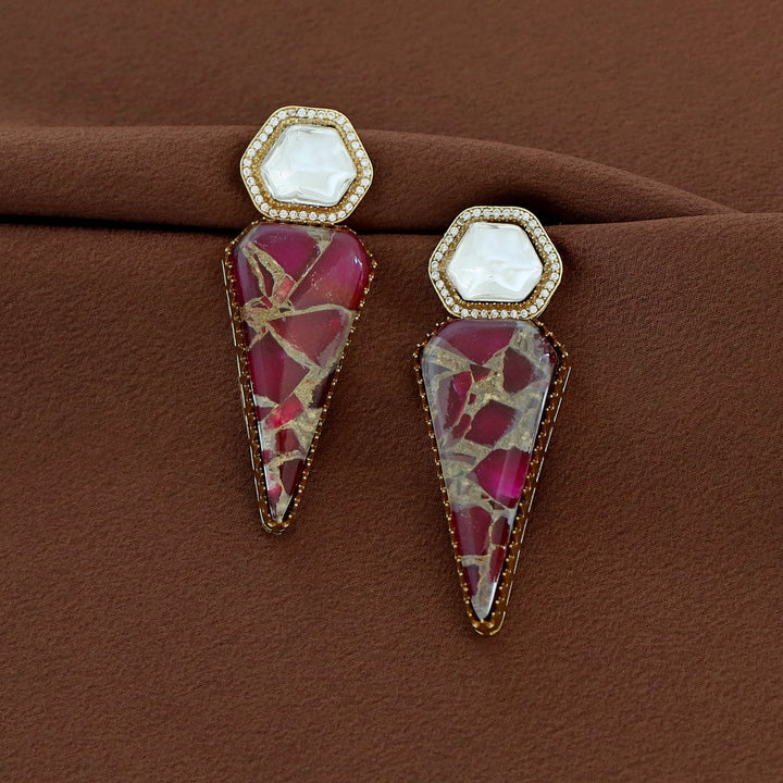 Sonika Kundan Inverted Triangle Earring