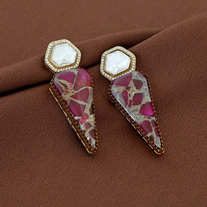 Sonika Kundan Inverted Triangle Earring