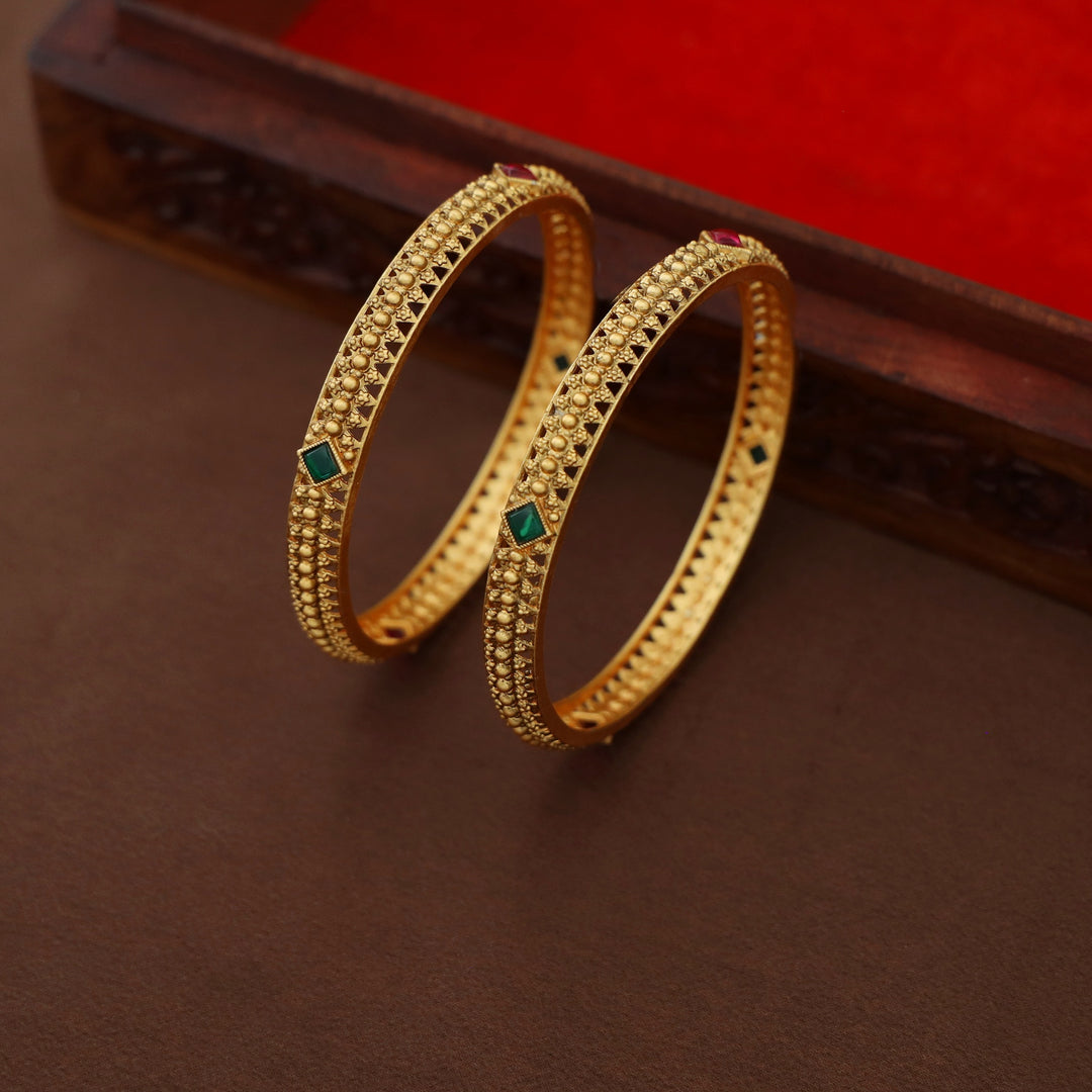 Kanchana Diamond Kemp Stone Bangle (Set Of 2)