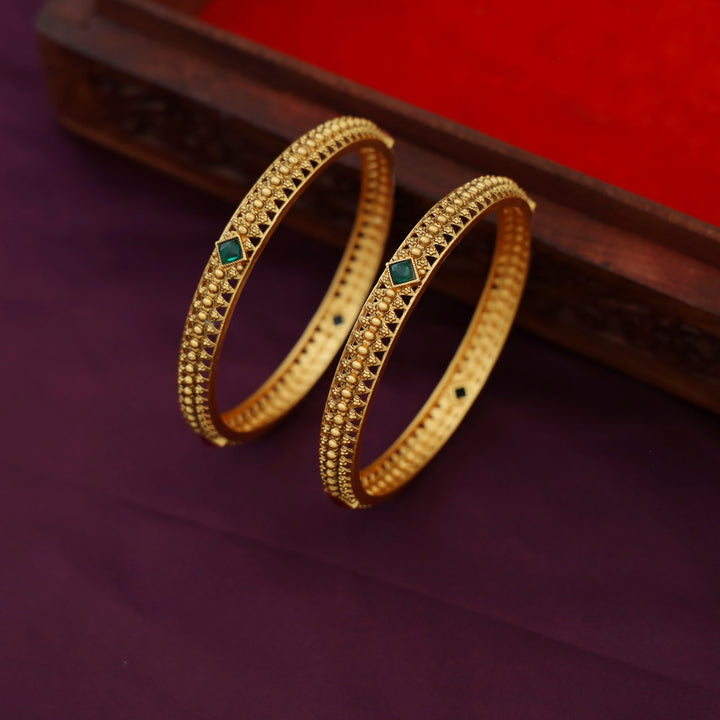 Kanchana Diamond Kemp Stone Bangle (Set Of 2)