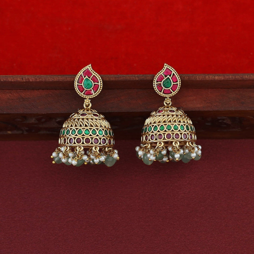 Premium Ikshitha Devi Kashi Jadau Kundan Beaded Long Haram With Earring