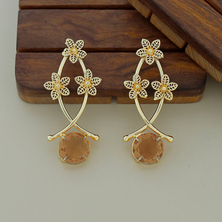 Anara Tri Flower Glossy Claw Earring