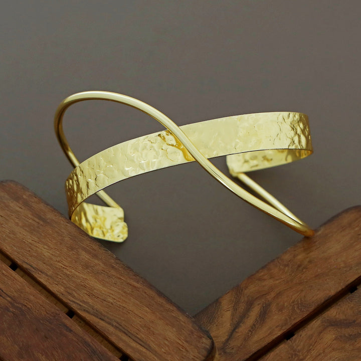Lohita Golden Hammered Hand Cuff