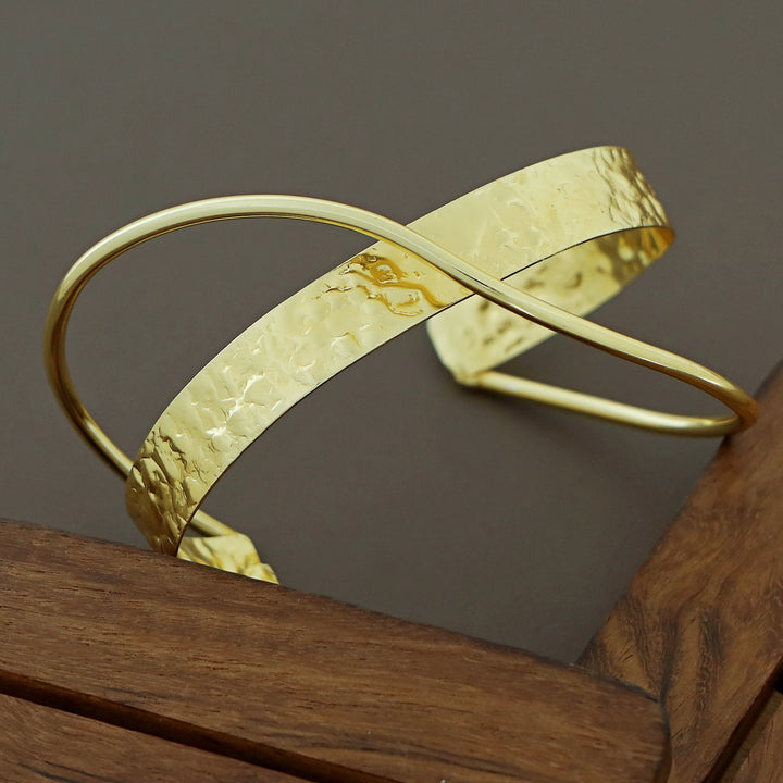 Lohita Golden Hammered Hand Cuff