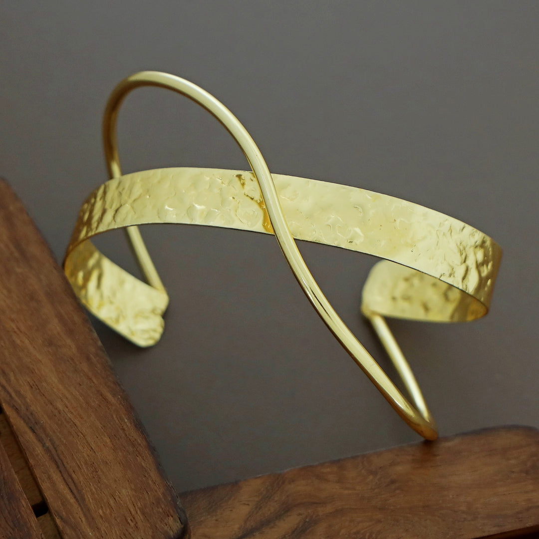 Lohita Golden Hammered Hand Cuff