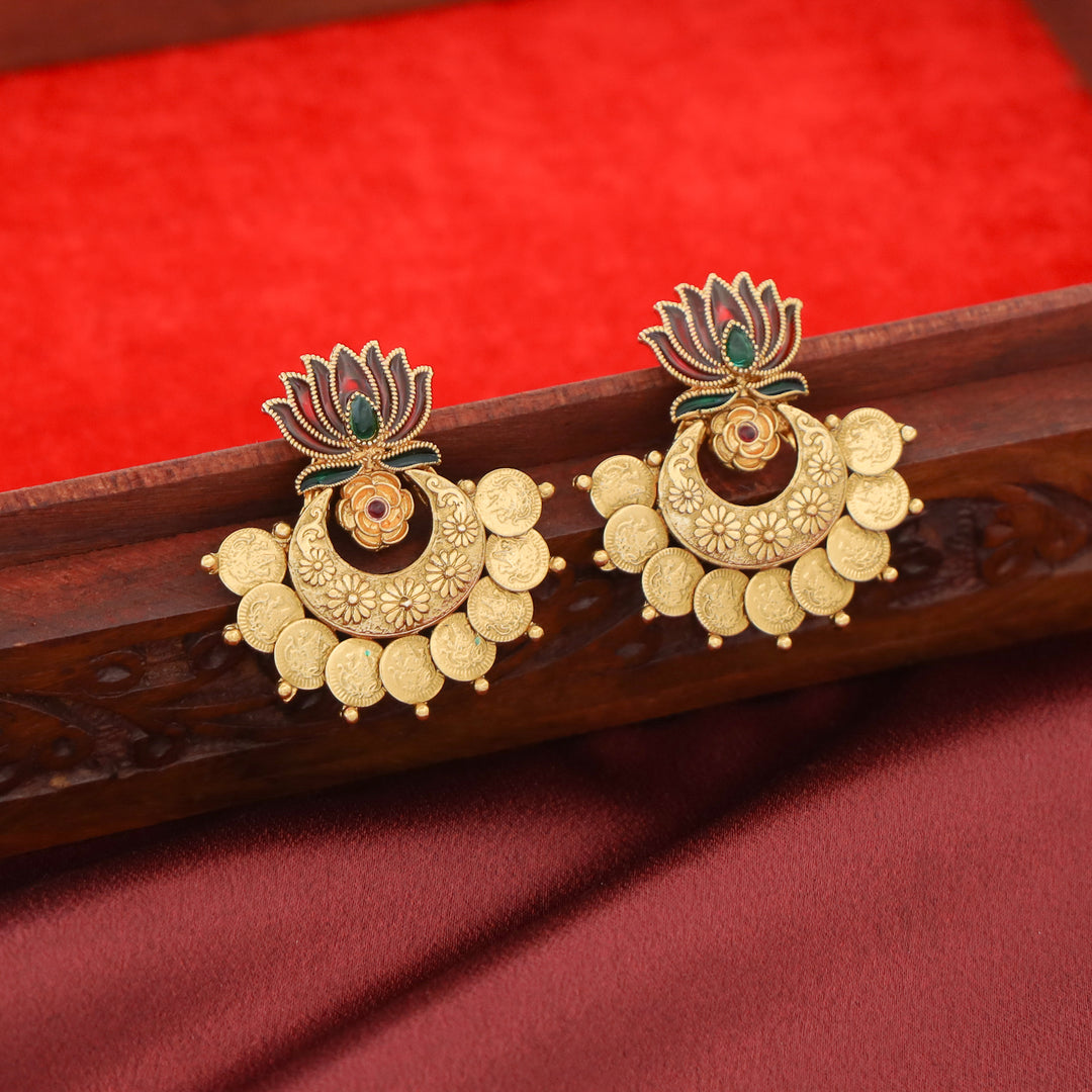 Advaita Enamel Lotus Kashi Earring