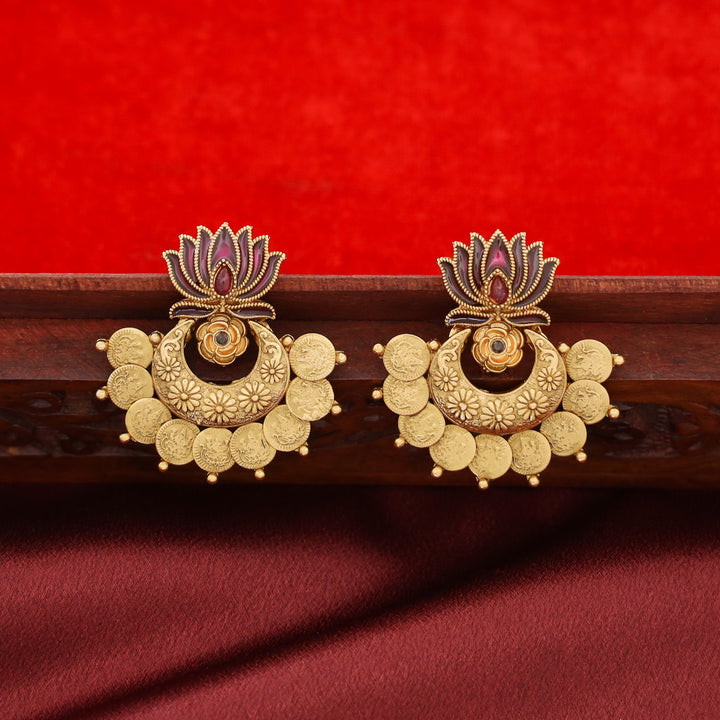 Advaita Enamel Lotus Kashi Earring