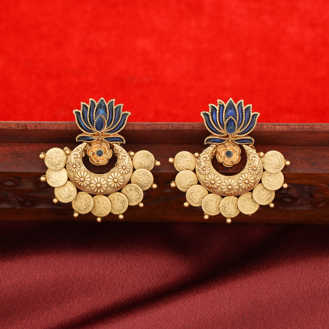 Advaita Enamel Lotus Kashi Earring