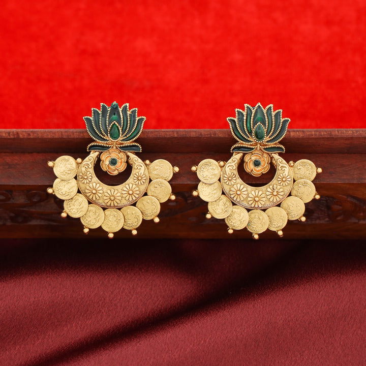 Advaita Enamel Lotus Kashi Earring