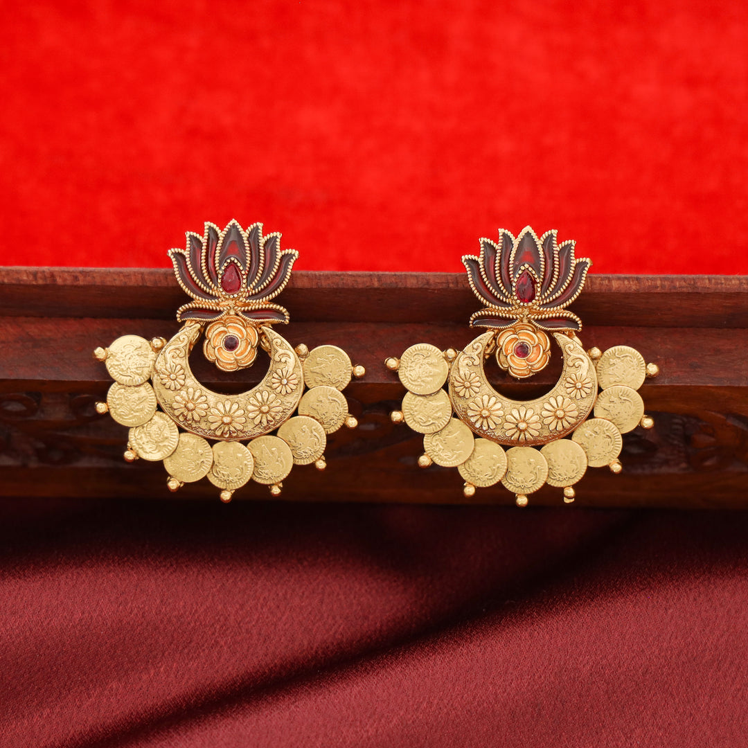 Advaita Enamel Lotus Kashi Earring