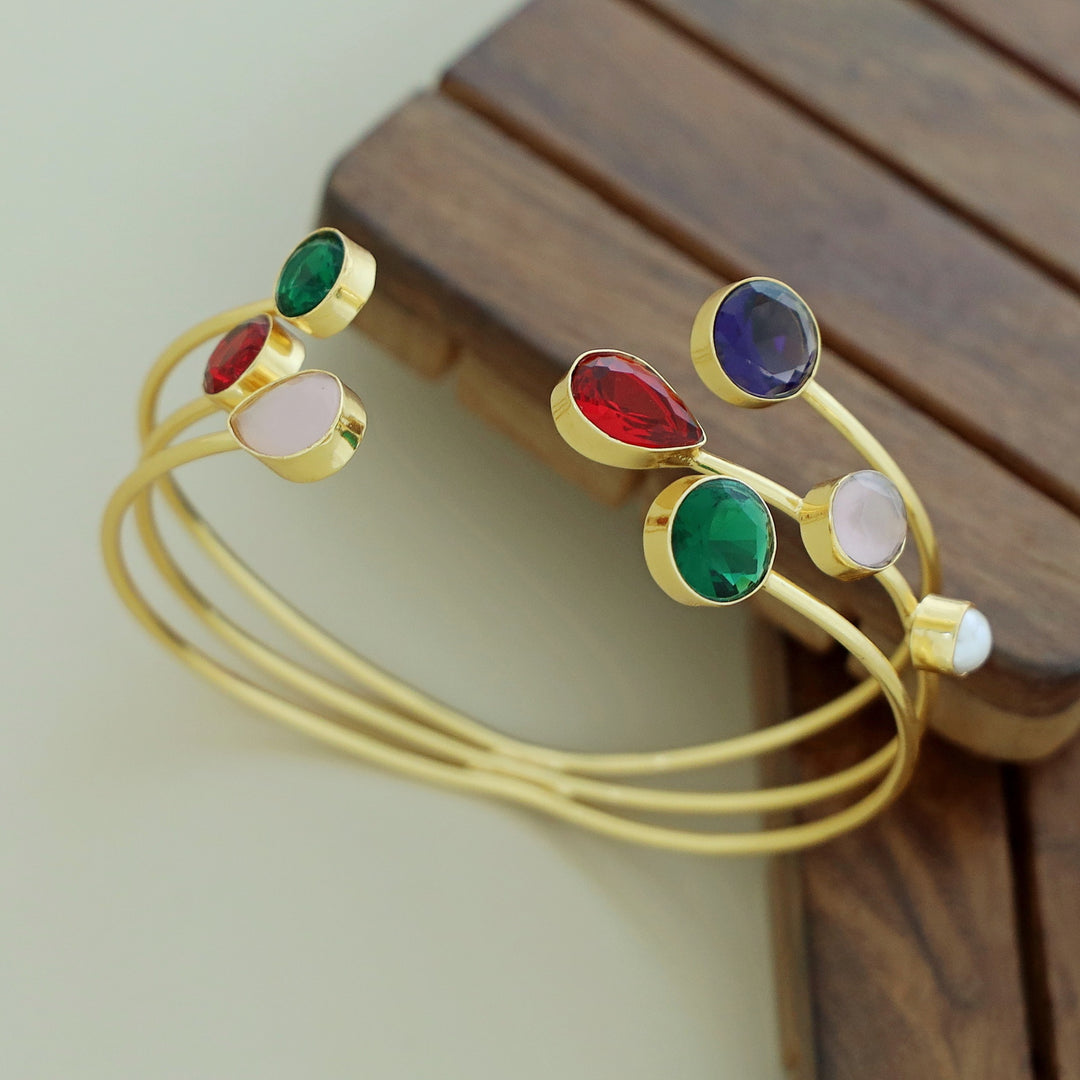 Kavini Glossy 3 Layer Multi Shape Bangle