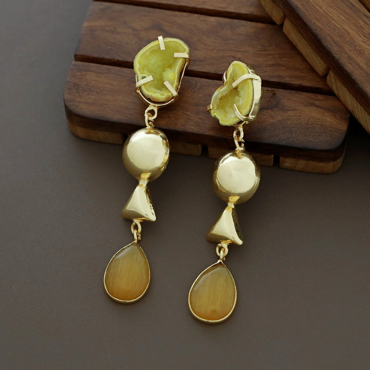 Analeia Claw Agate + Glossy Stone Earring