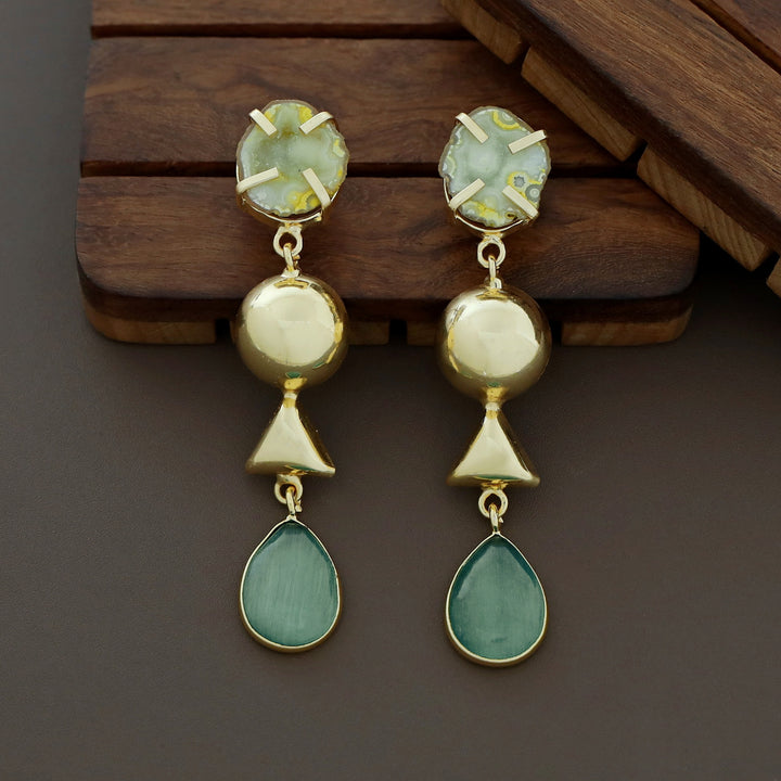 Analeia Claw Agate + Glossy Stone Earring