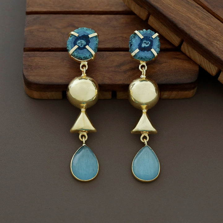 Analeia Claw Agate + Glossy Stone Earring