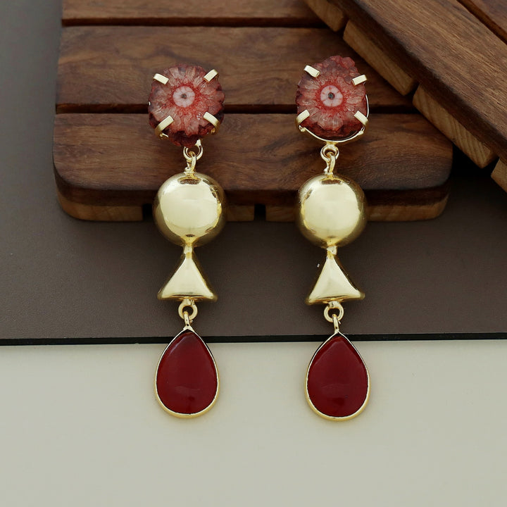 Analeia Claw Agate + Glossy Stone Earring