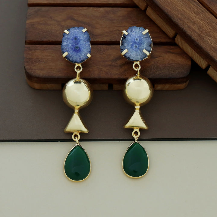 Analeia Claw Agate + Glossy Stone Earring