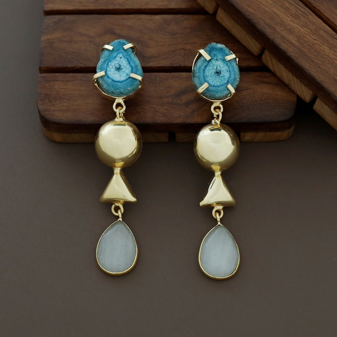 Analeia Claw Agate + Glossy Stone Earring