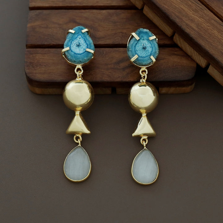 Analeia Claw Agate + Glossy Stone Earring