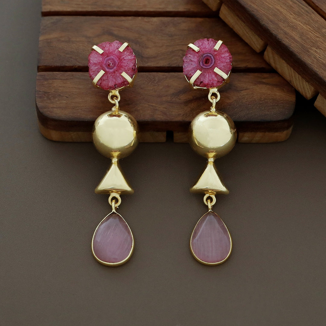 Analeia Claw Agate + Glossy Stone Earring